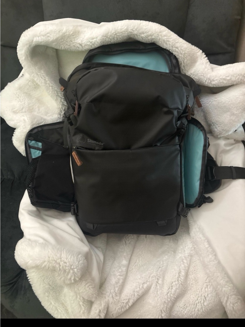 Shimoda explore Black Men's Backpack with Turquoise Packing Cube